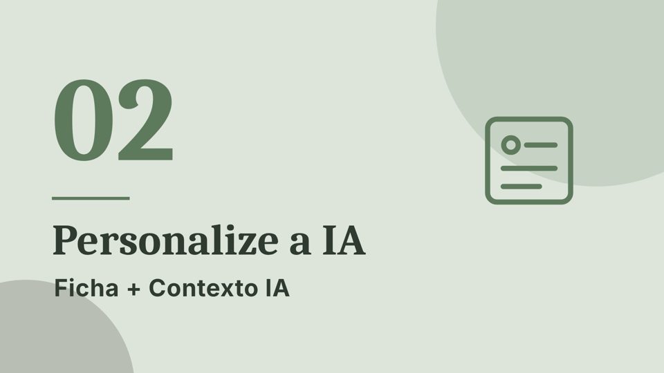 Módulo 02, Personalize a IA